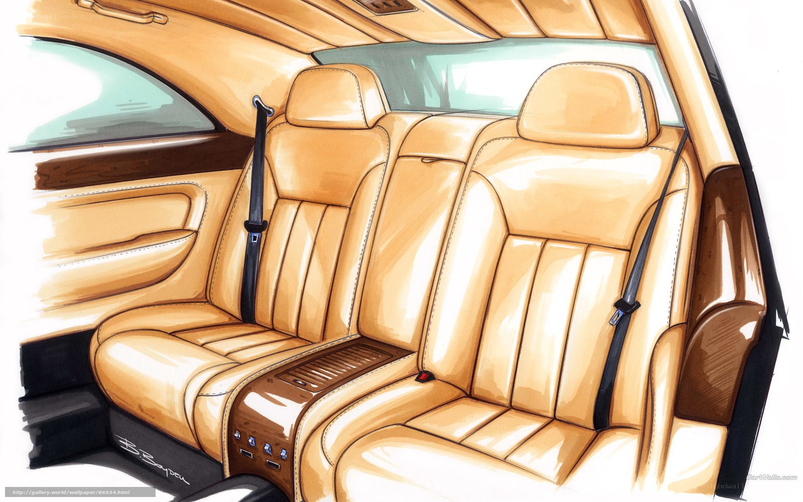 Luxury car interior sketch
