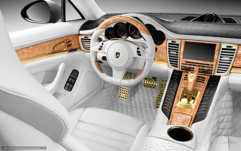 Luxury Car Interior — White, Luxurious, Photograph