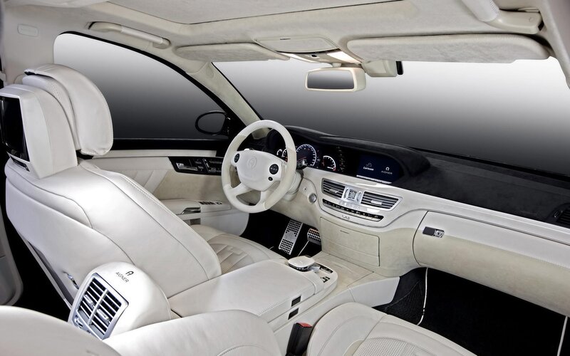 Luxury Car Interior — White, Neutral, Photograph, Steering Wheel