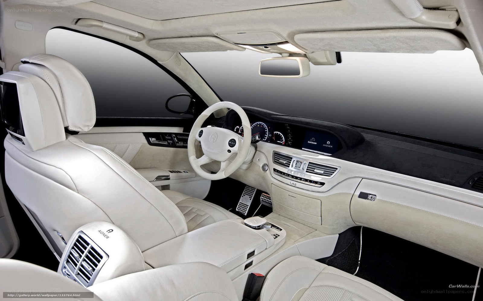 luxury car interior white