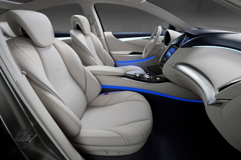 luxury car interior with ambient lighting