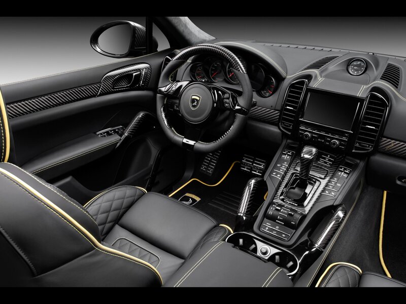 luxury car interior with carbon fiber