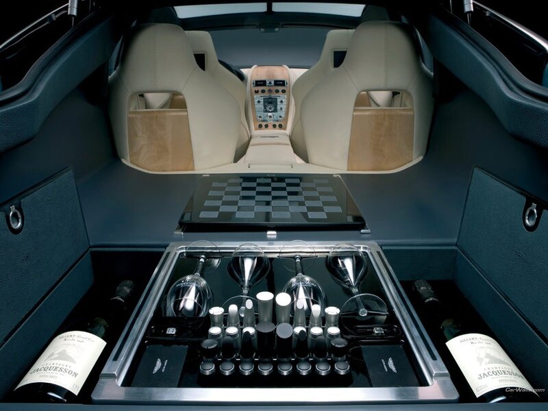 luxury car interior with chess set