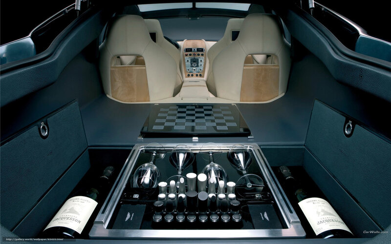 luxury car interior with chess set