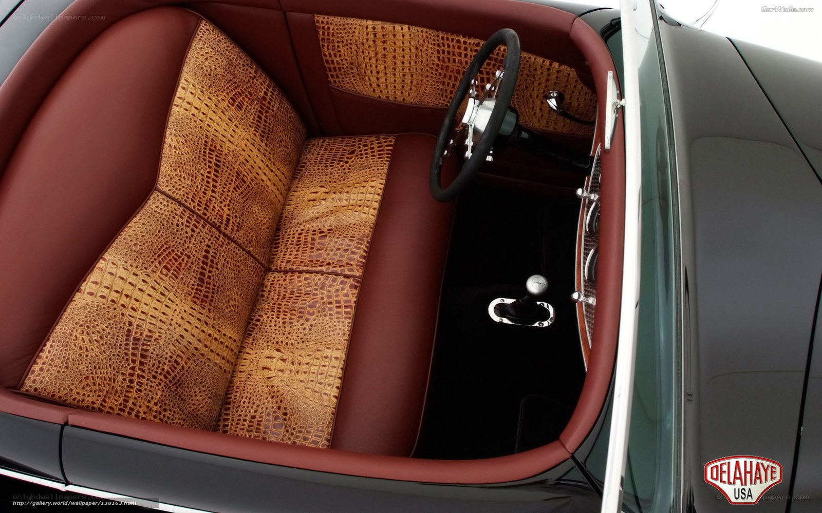 luxury car interior with crocodile leather