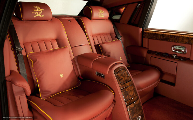 luxury car interior with dragon embroidery
