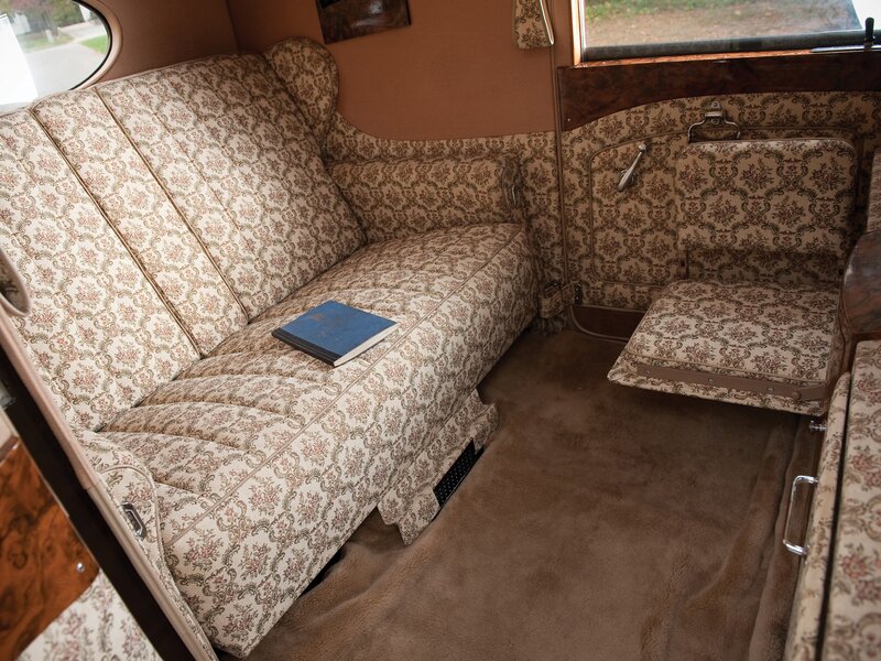 luxury car interior with floral upholstery