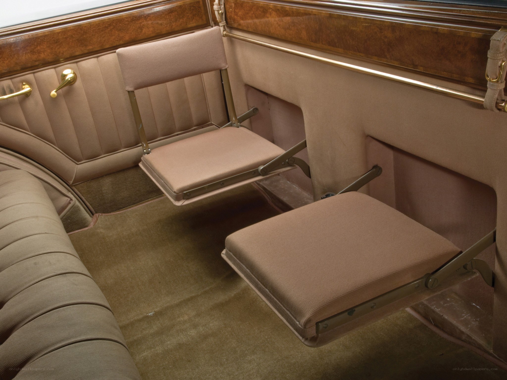 luxury car interior with folding seats
