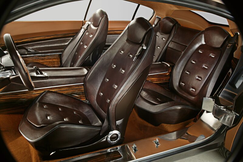 Luxury car interior with leather seats