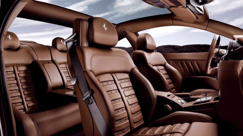 luxury car interior with leather seats
