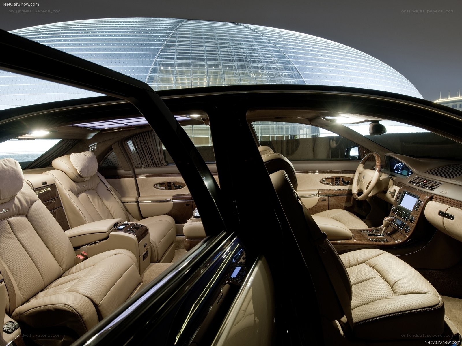 luxury car interior with modern architecture