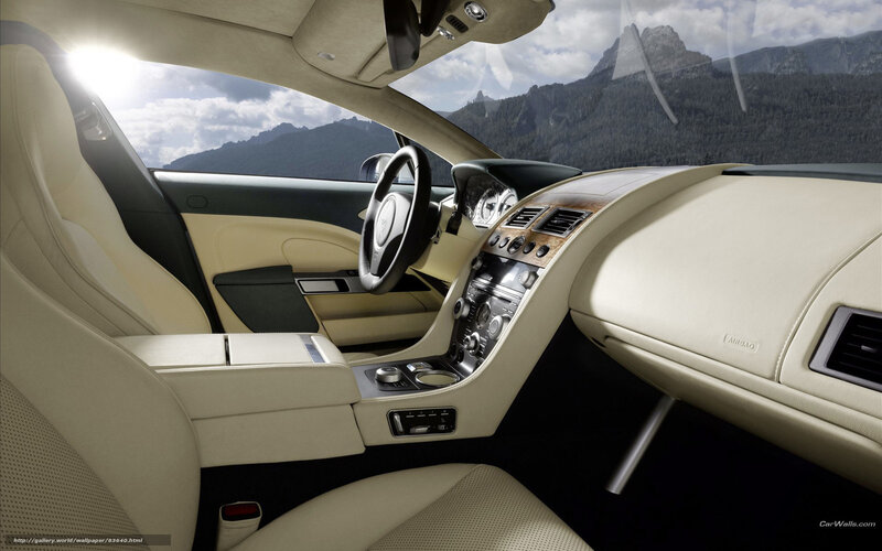 luxury car interior with mountain view
