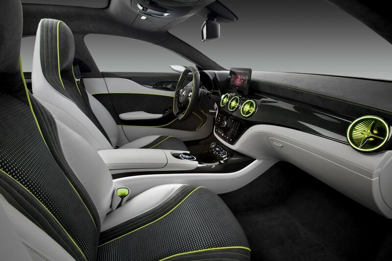 luxury car interior with neon accents