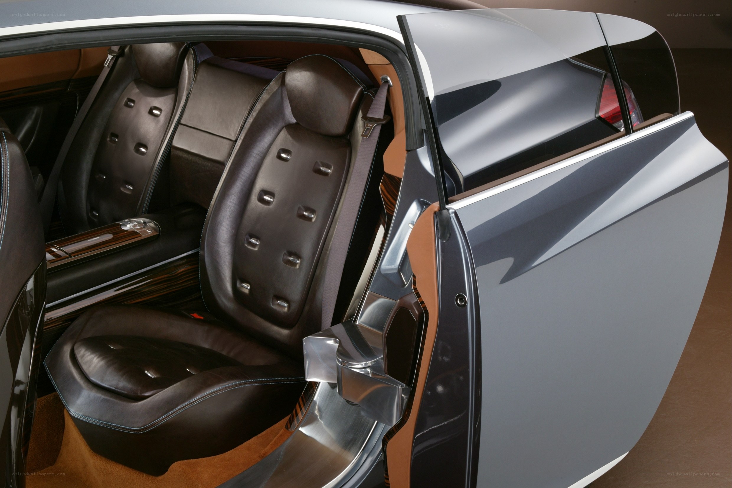 luxury car interior with open door