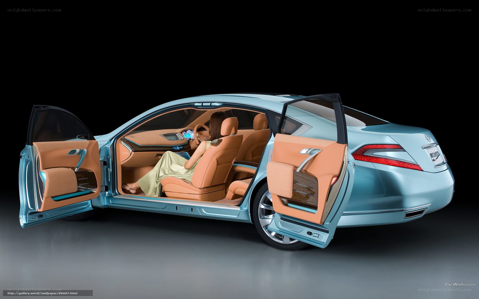 luxury car interior with open doors