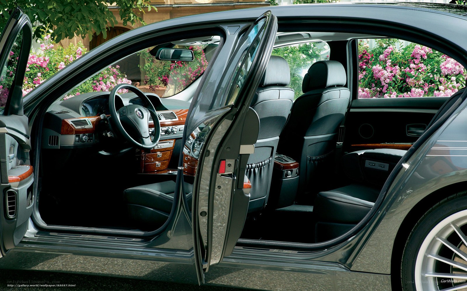 luxury car interior with open doors