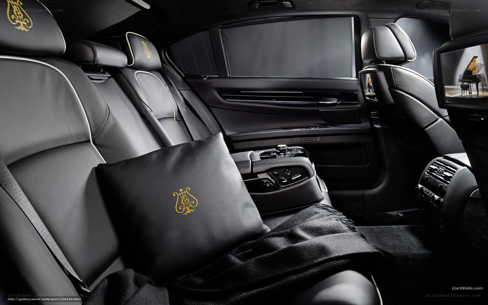 luxury car interior with pillows