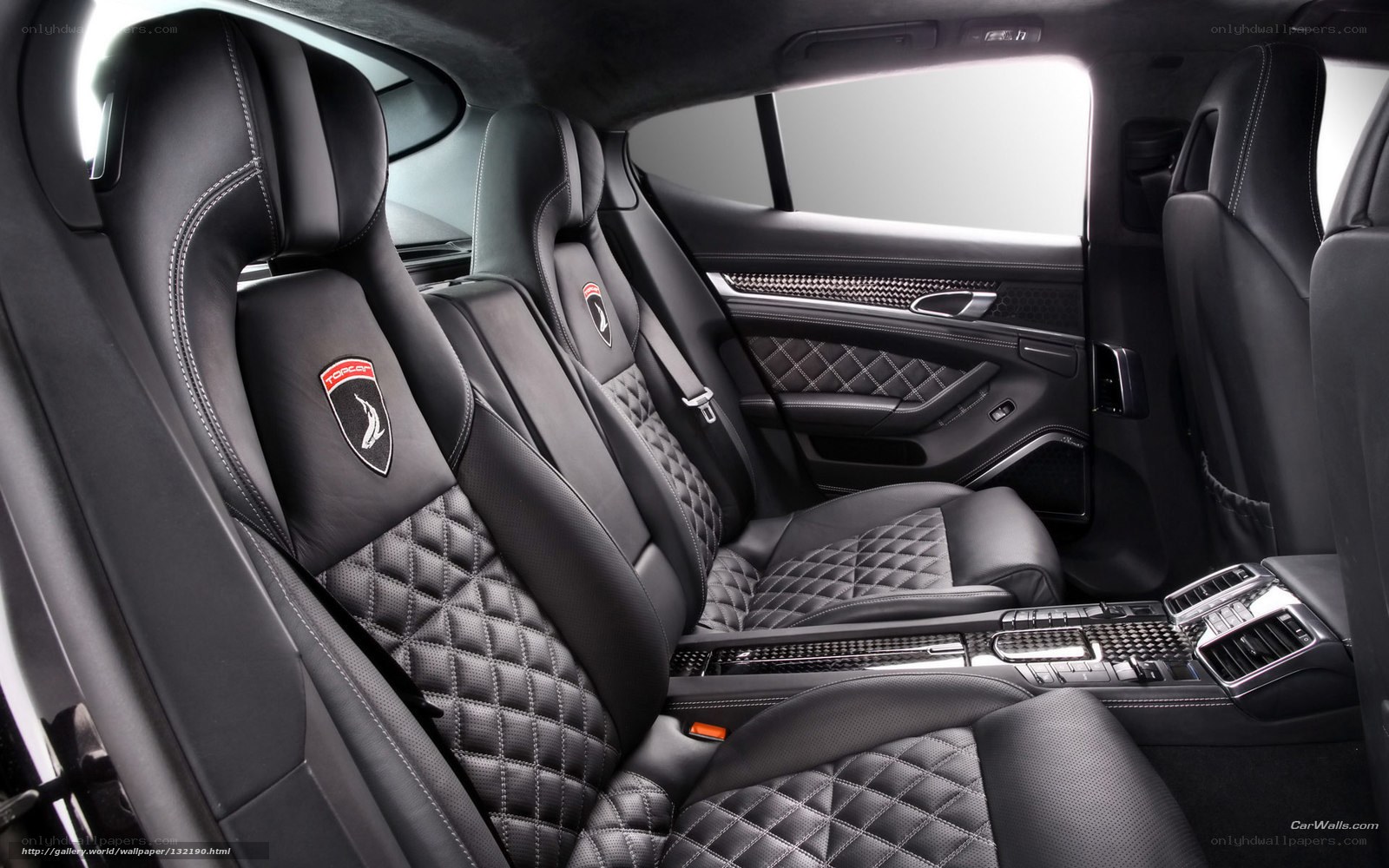 luxury car interior with quilted seats