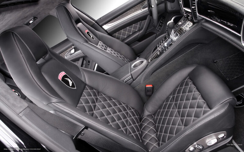 luxury car interior with quilted seats