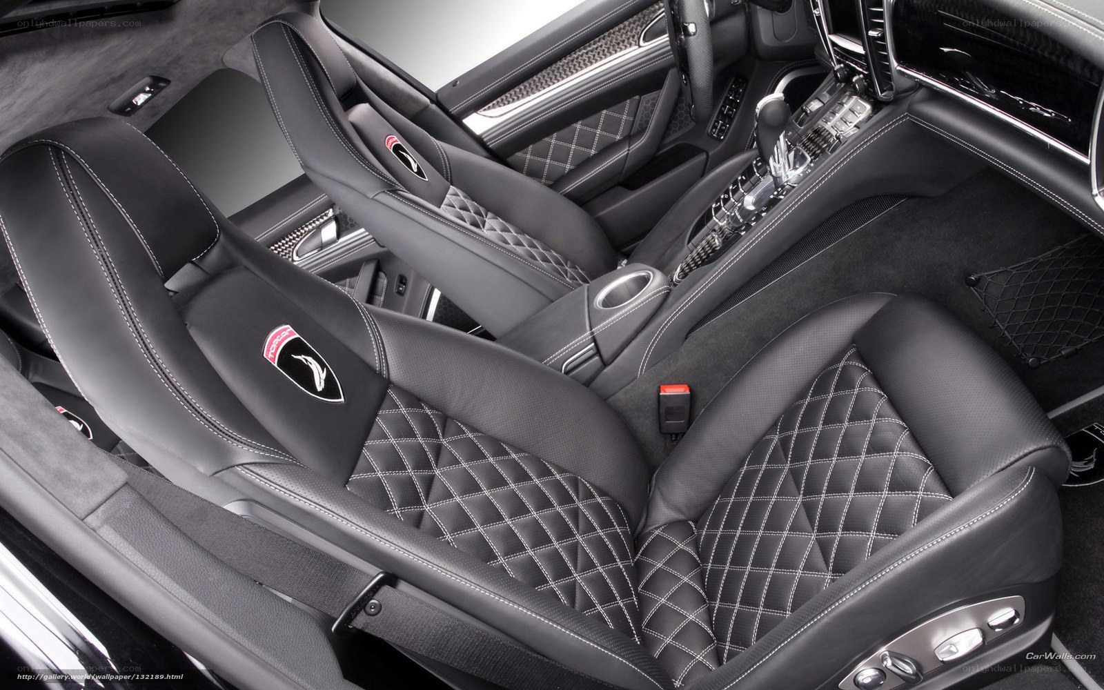 luxury car interior with quilted seats