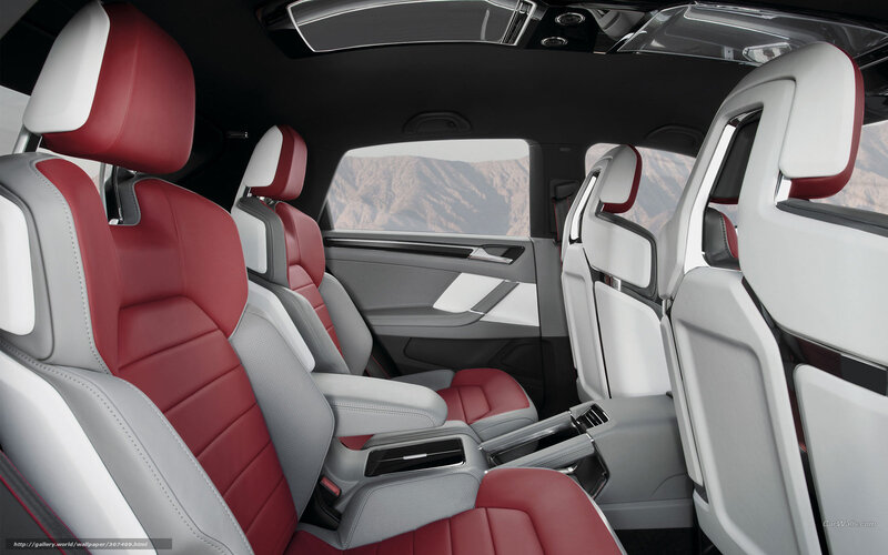 luxury car interior with red and white seats