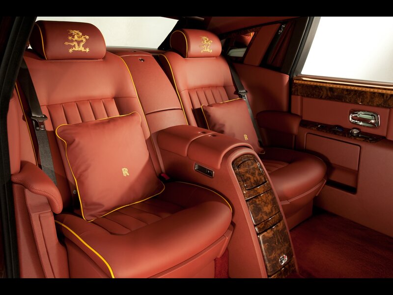 Luxury car interior with red leather