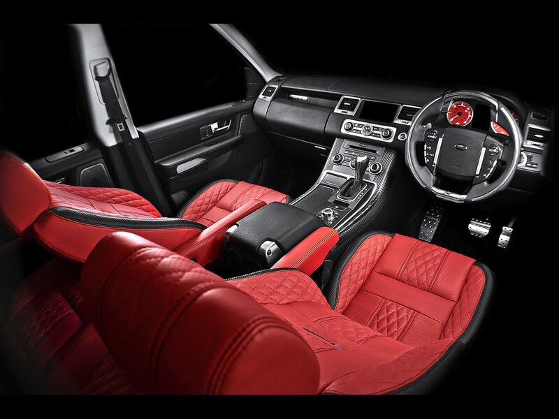 luxury car interior with red seats