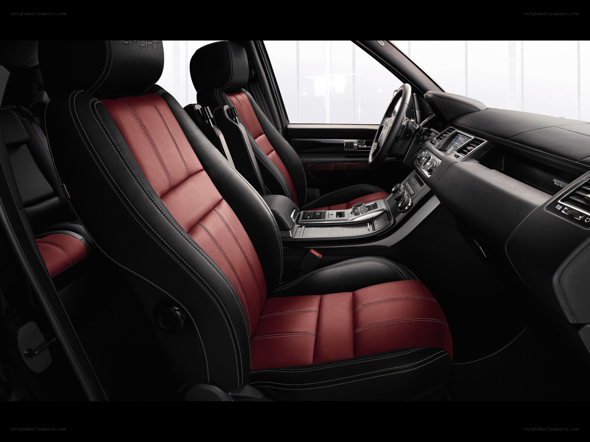 luxury car interior with red seats