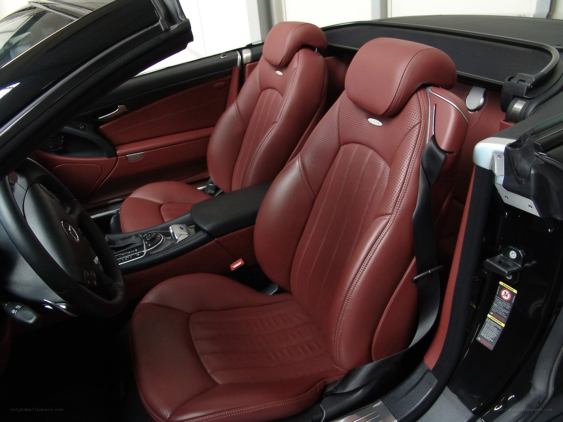 luxury car interior with red seats