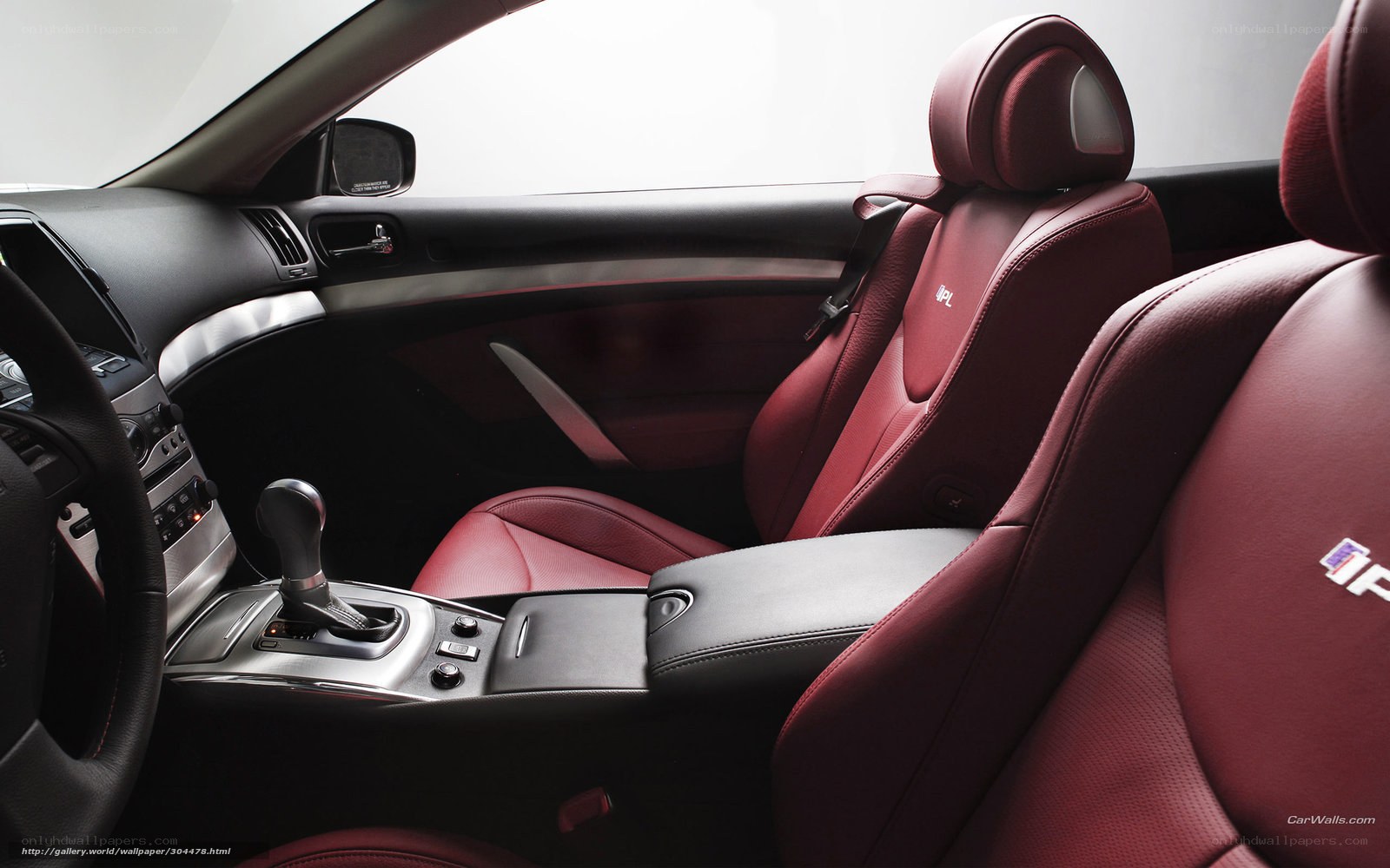 luxury car interior with red seats