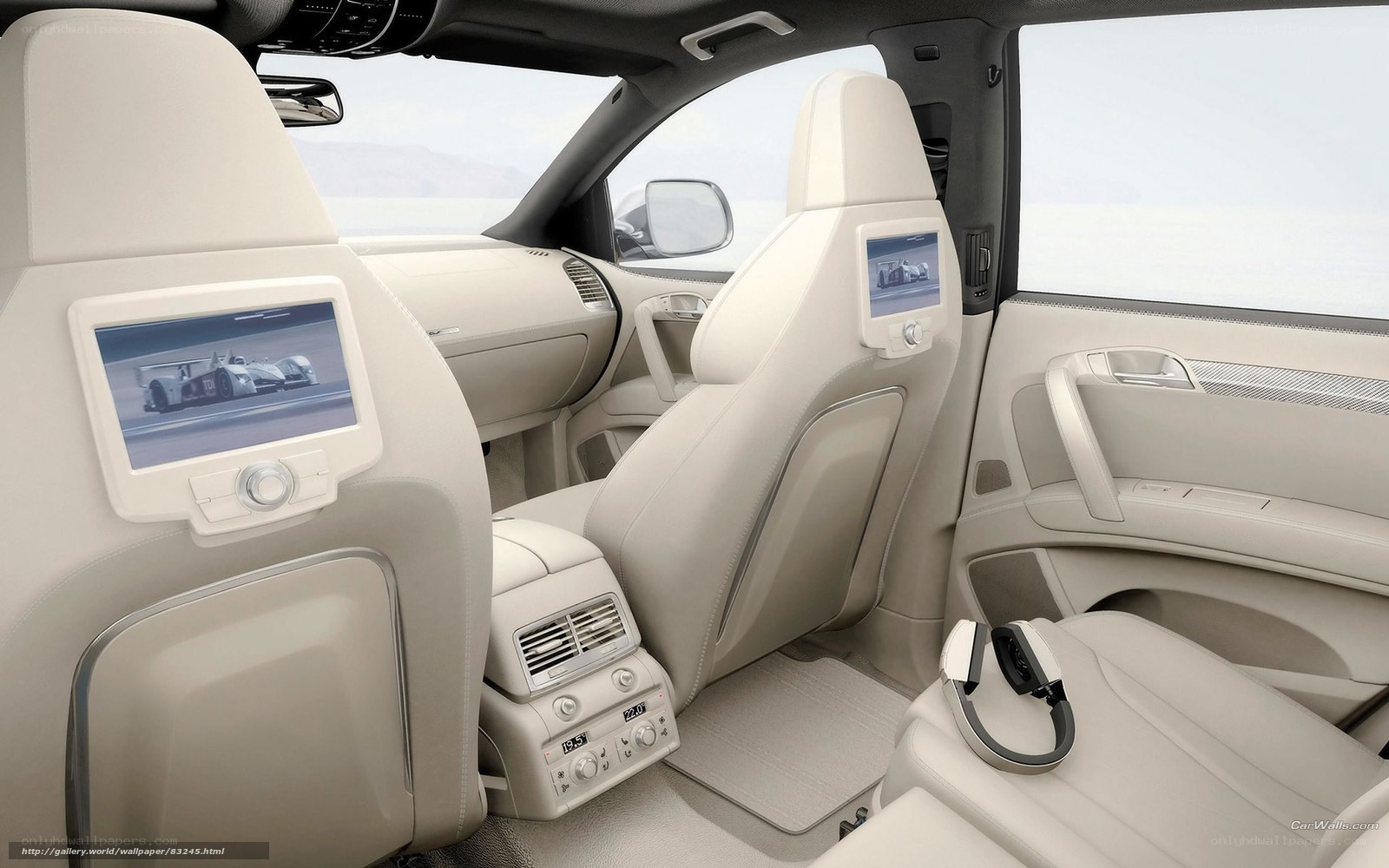 luxury car interior with screens