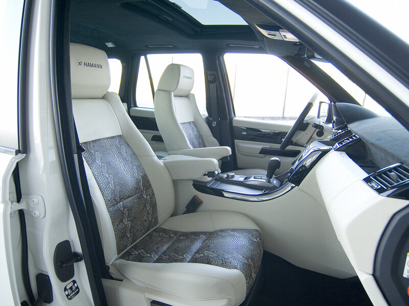 luxury car interior with snake skin seats