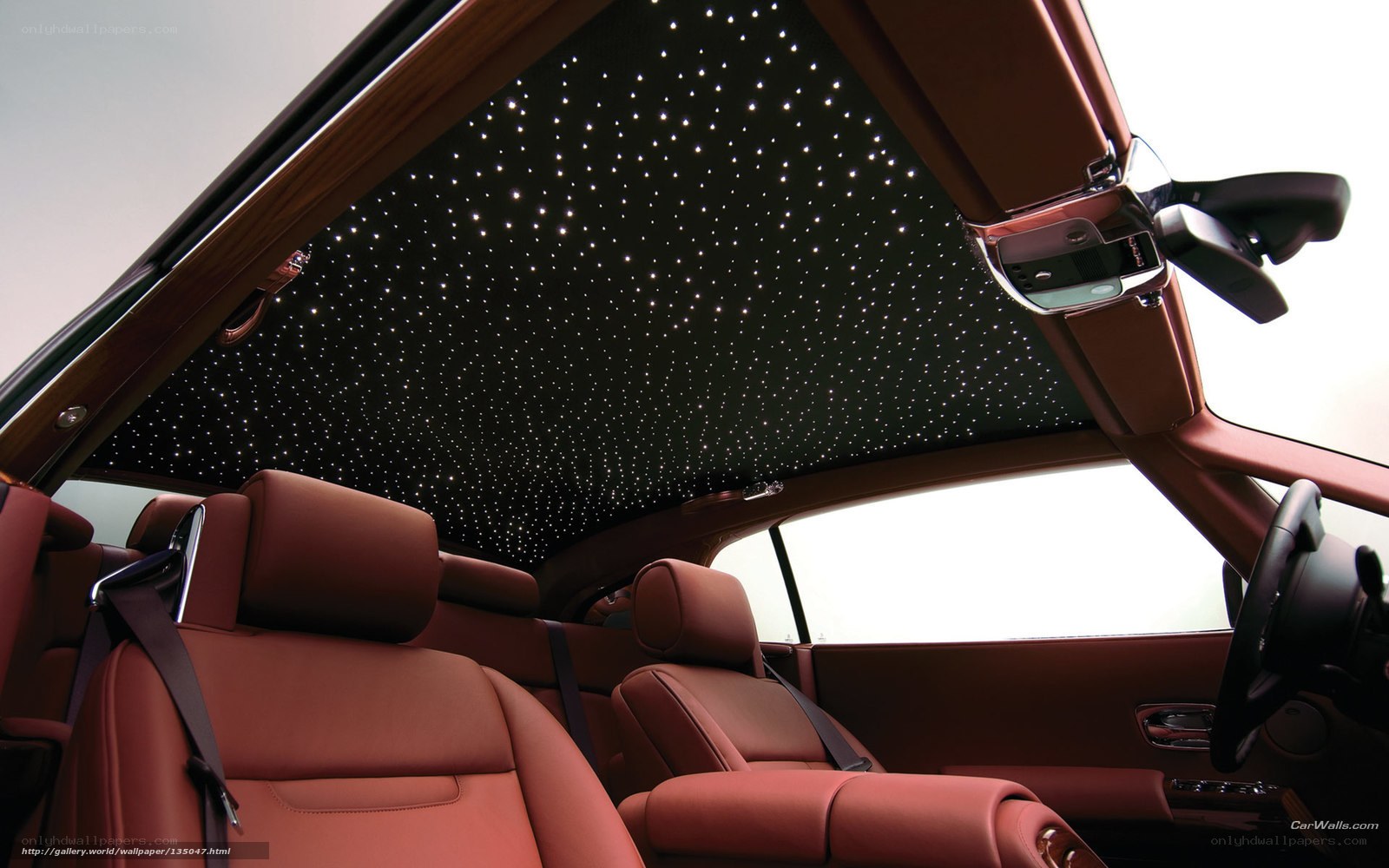 luxury car interior with starlight headliner