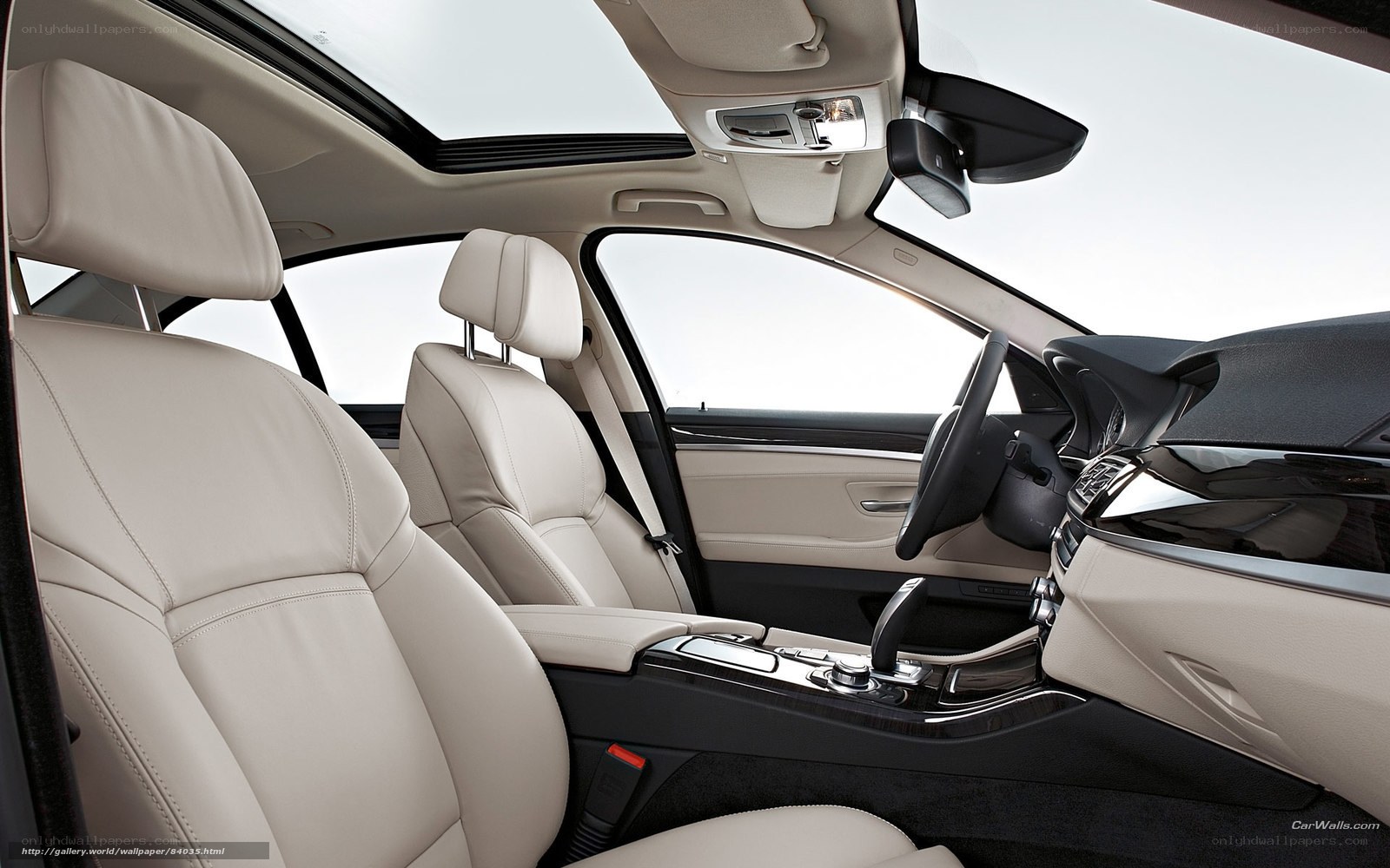 luxury car interior with sunroof