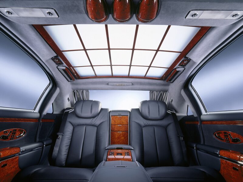 luxury car interior with sunroof