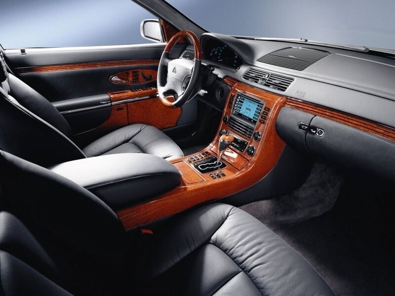 luxury car interior with wood trim