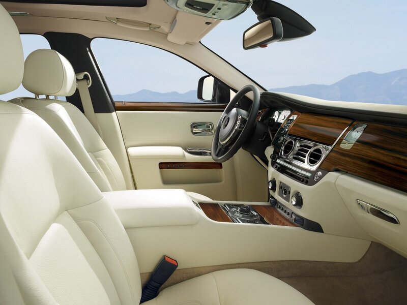 luxury car interior with wood trim