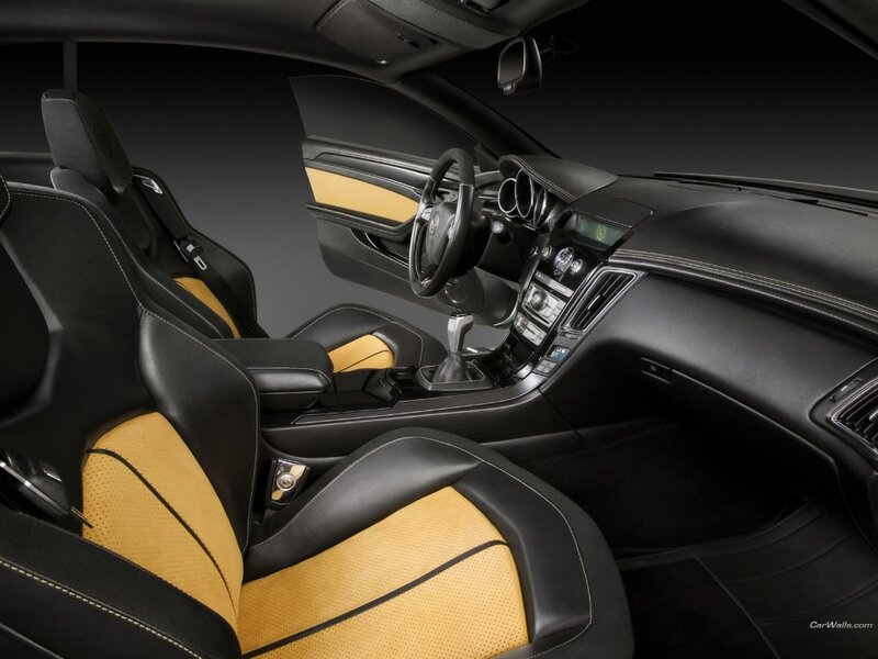 luxury car interior with yellow accents