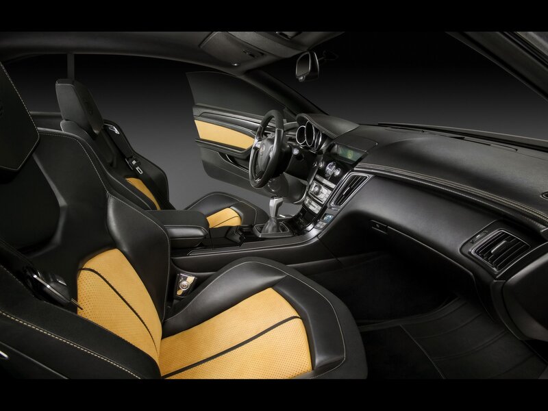 Luxury car interior with yellow accents