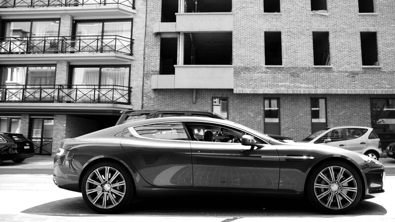 Luxury car parked on street