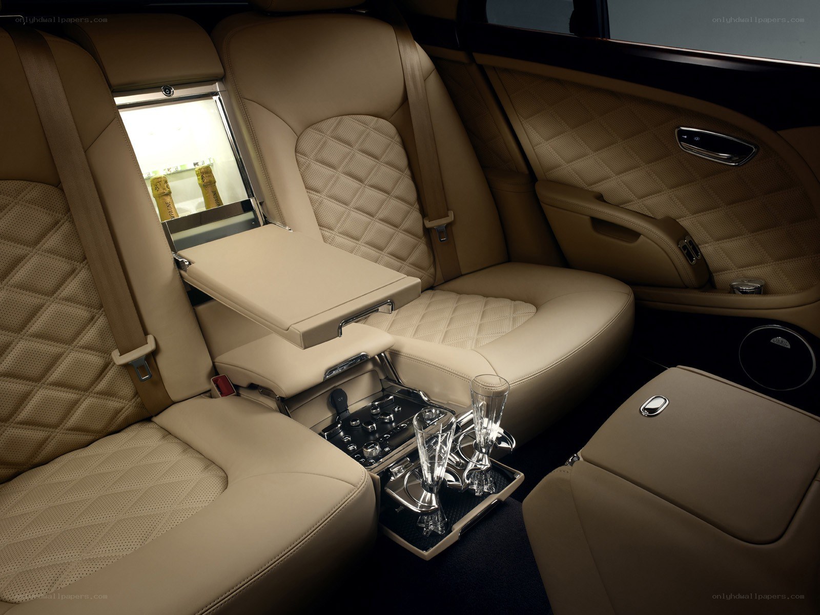 Luxury car rear seat interior