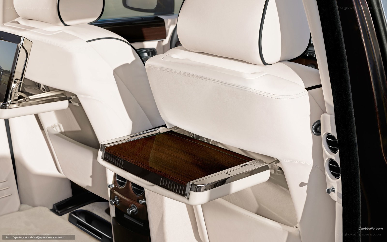Luxury car rear seat with table