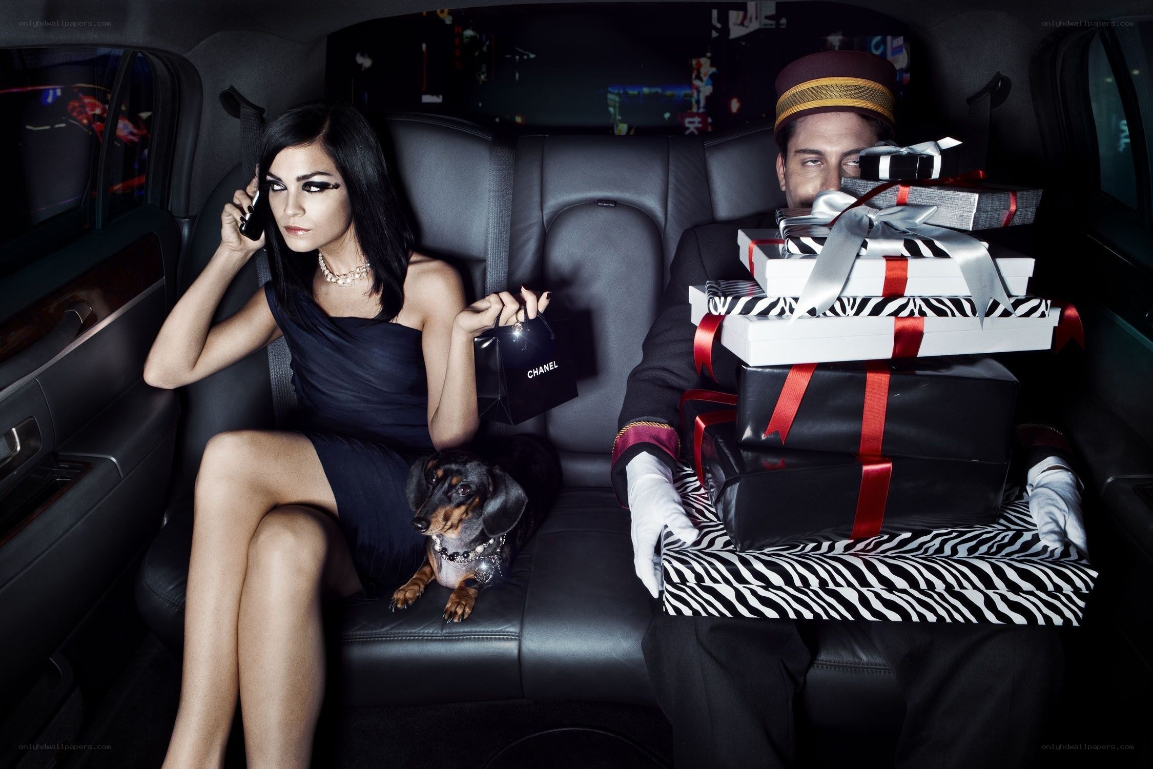 Luxury car ride with gifts