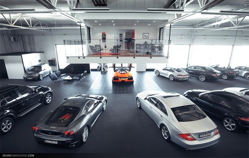 luxury car showroom