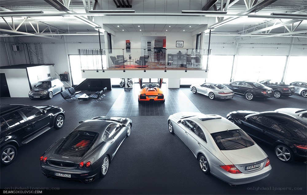luxury car showroom