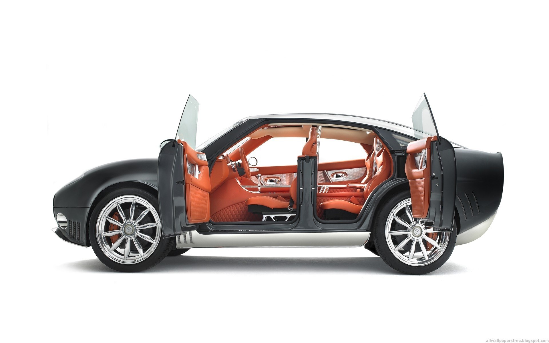 luxury car with open doors