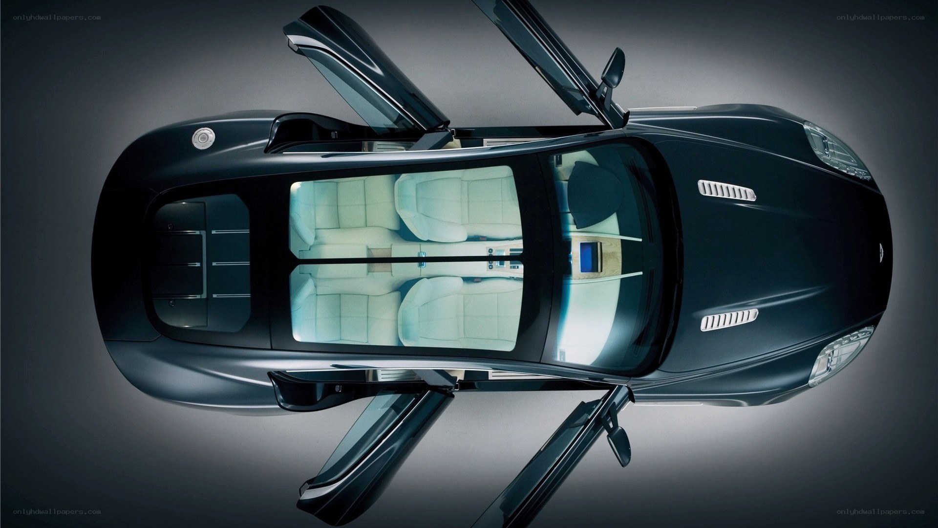 luxury car with open doors