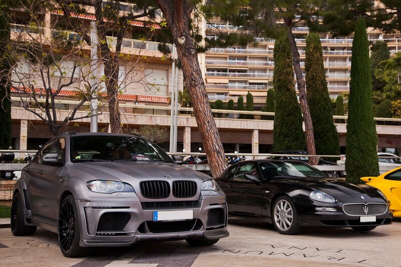Luxury cars at a car show