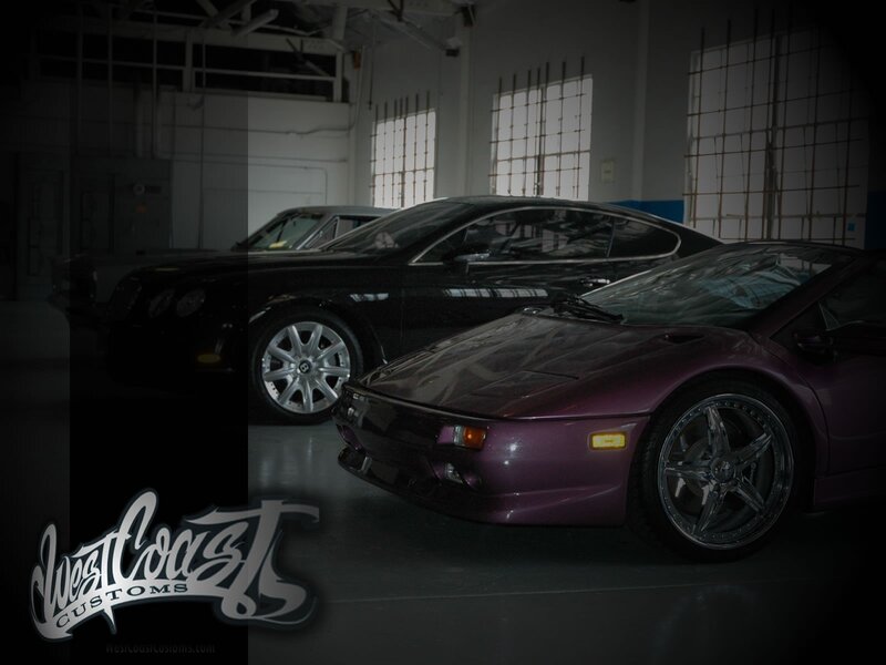 Luxury cars in a garage