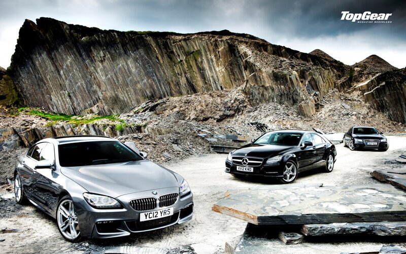 Luxury cars in quarry